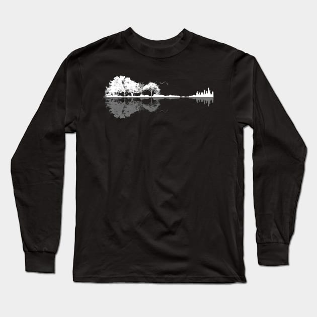 guitar tree nature Long Sleeve T-Shirt by locodesignart2